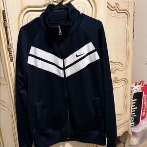 Nike Black Jacket with White Stripes mens